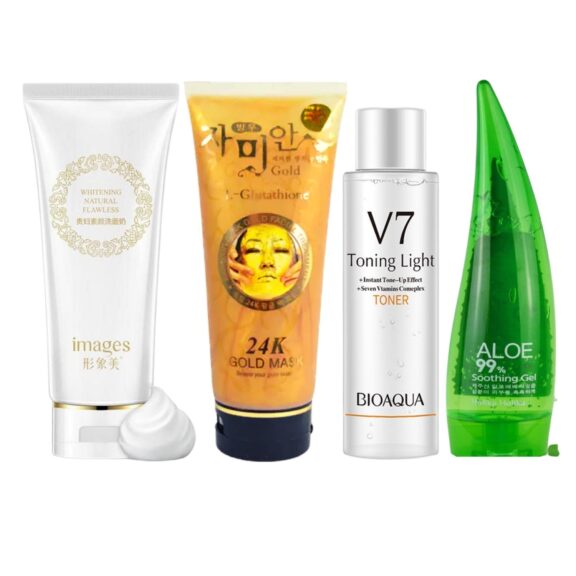 - Advance Facial Set with Cleanser - 24 Gold Peel off Mask - Tonner and Moisturizer - SHOPEE MALL | Sri Lanka