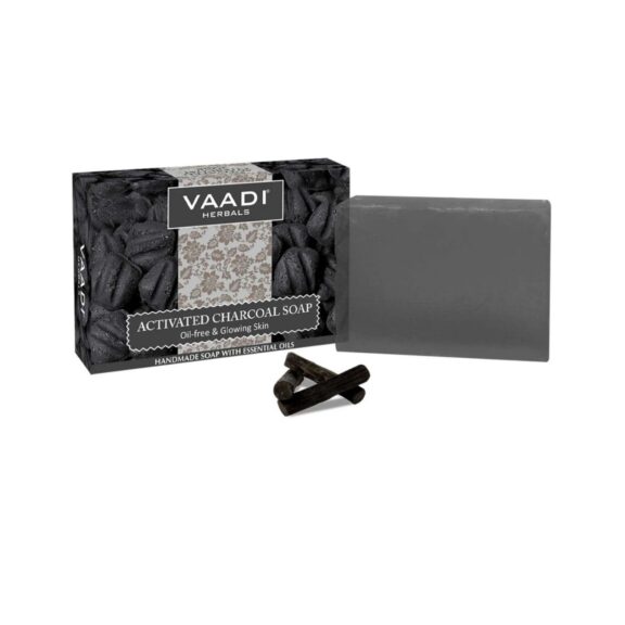 VAADI HERBALS Activated Charcoal Handmade Soap with Essential Oils - SHOPEE MALL | Sri Lanka