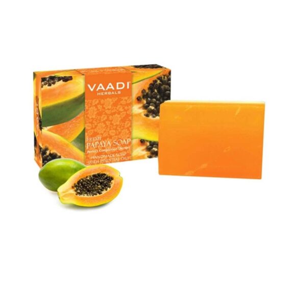 VAADI HERBALS Papaya Handmade Soap with Essential Oils - SHOPEE MALL | Sri Lanka