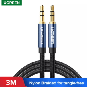 MALE TO MALE CABLE - UGREEN 3 Meter 3.5mm Nylon Bradied Audio Cable - SHOPEE MALL | Sri Lanka