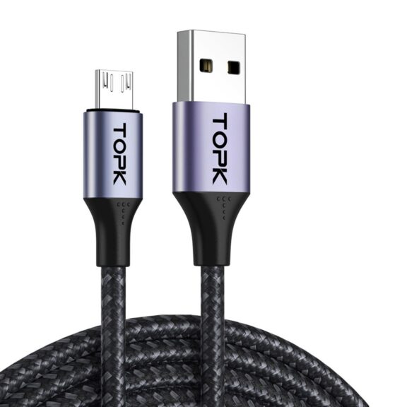 TOPK Premium Micro USB Nylon Braided Fast Charger Cable 1M - SHOPEE MALL | Sri Lanka