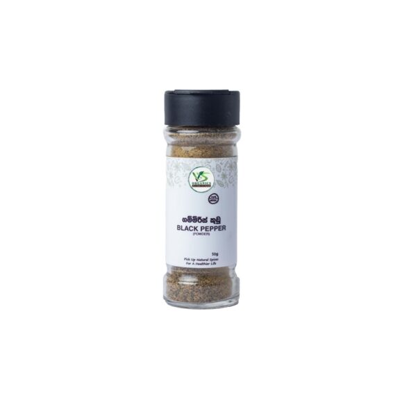 V&S ORGANICS Organic Black Pepper Powder bottle - 50g - SHOPEE MALL | Sri Lanka