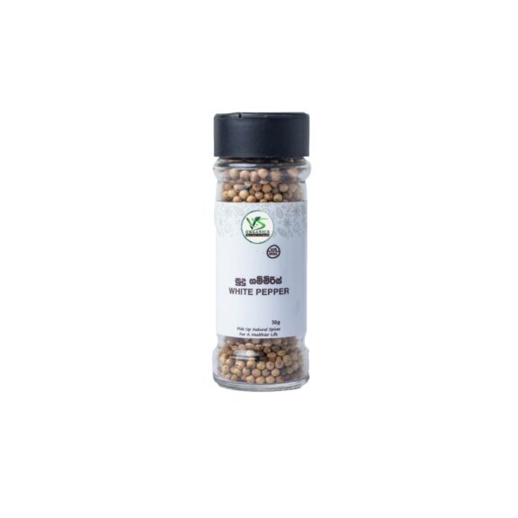 V&S ORGANICS Organic White Pepper bottle - 50g - SHOPEE MALL | Sri Lanka