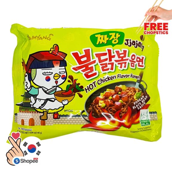 Ramen Noodles - Samyang Korean Spicy Jjajang Chicken Ramen Noodles - Black Bean (140g) - SHOPEE MALL | Sri Lanka