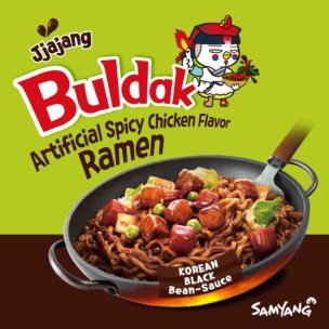Samyang Korean Spicy Jjajang Chicken Ramen Noodles - Black Bean (140g) - Image 2