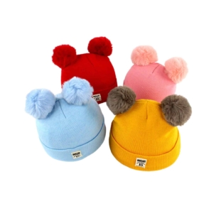 Baby Hat - Cute Knitted Baby Hat with Pompon for Boys and Girls - SHOPEE MALL | Sri Lanka
