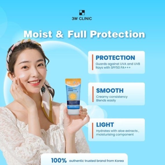 Sunscreen Cream - 3W Clinic Intensive UV Sunscreen Cream SPF50+ PA+++ 70 ml - SHOPEE MALL | Sri Lanka