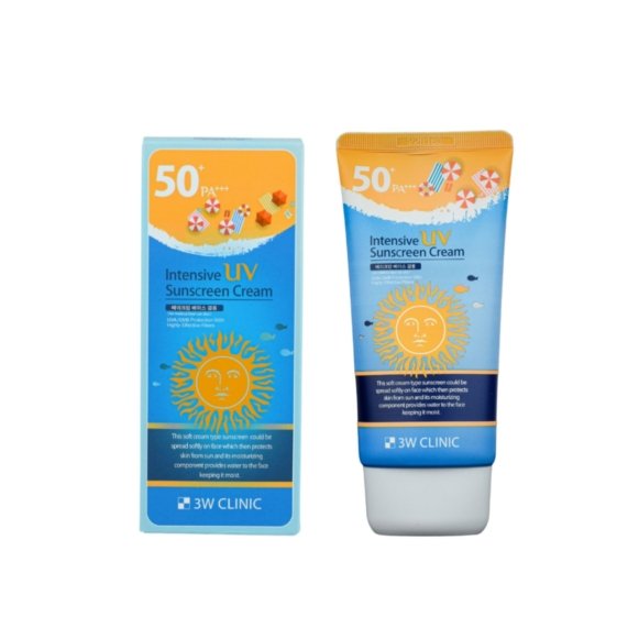 Sunscreen Cream - 3W Clinic Intensive UV Sunscreen Cream SPF50+ PA+++ 70 ml - SHOPEE MALL | Sri Lanka