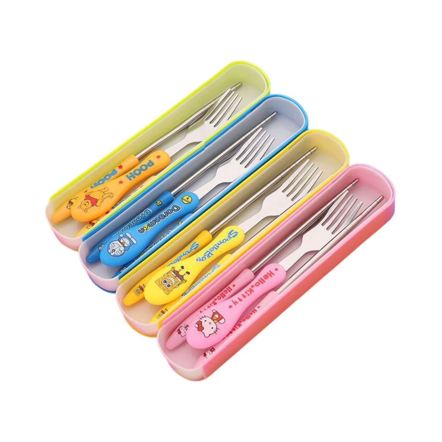 Kids Cutlery Set Stainless Steel Spoon, Fork, and Chopsticks SHOPEE