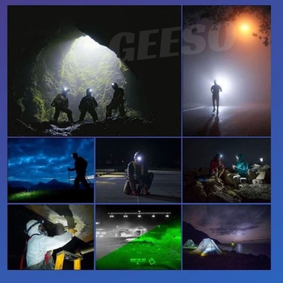 GEESO Rechargeable LED Camping Headlamp with Motion Sensor SHOPEE