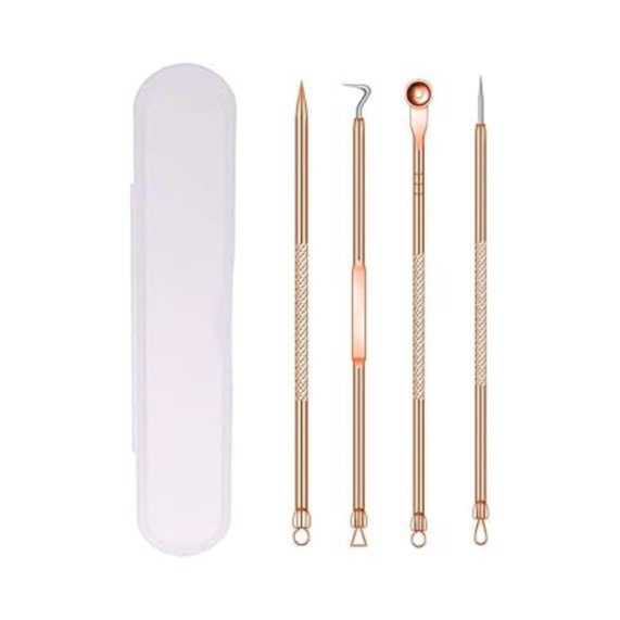 Acne Pimple Blackhead Remover Beauty Tool - 4 in 1 Stainless Steel Acne Pimple Blackhead Remover Beauty Tool Set - SHOPEE MALL | Sri Lanka