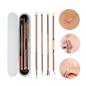 4 in 1 Stainless Steel Acne Pimple Blackhead Remover Beauty Tool Set - Image 2