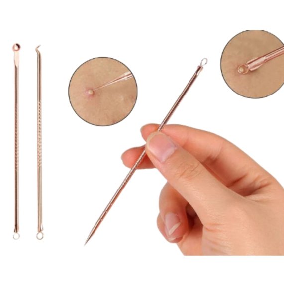 Acne Pimple Blackhead Remover Beauty Tool - 4 in 1 Stainless Steel Acne Pimple Blackhead Remover Beauty Tool Set - SHOPEE MALL | Sri Lanka