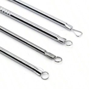 4 in 1 Stainless Steel Acne Pimple Blackhead Remover Beauty Tool Set - Image 4