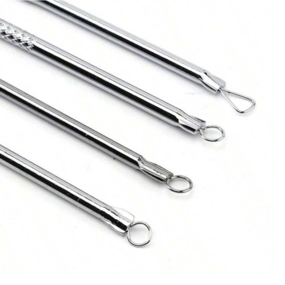 Acne Pimple Blackhead Remover Beauty Tool - 4 in 1 Stainless Steel Acne Pimple Blackhead Remover Beauty Tool Set - SHOPEE MALL | Sri Lanka